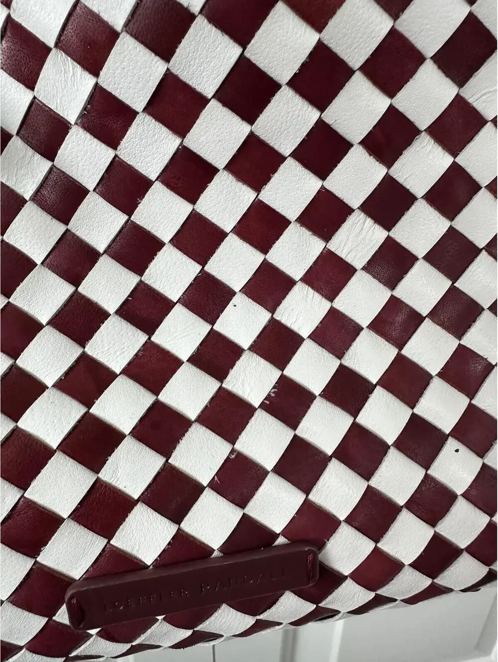 Loeffler Randall Willow Hobo Bag Maroon/White